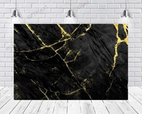 Marble Alternative Black Gold Vinyl Backdrop Black Cloth Stone Wallpaper Vinyl Floor Background for Aquarium