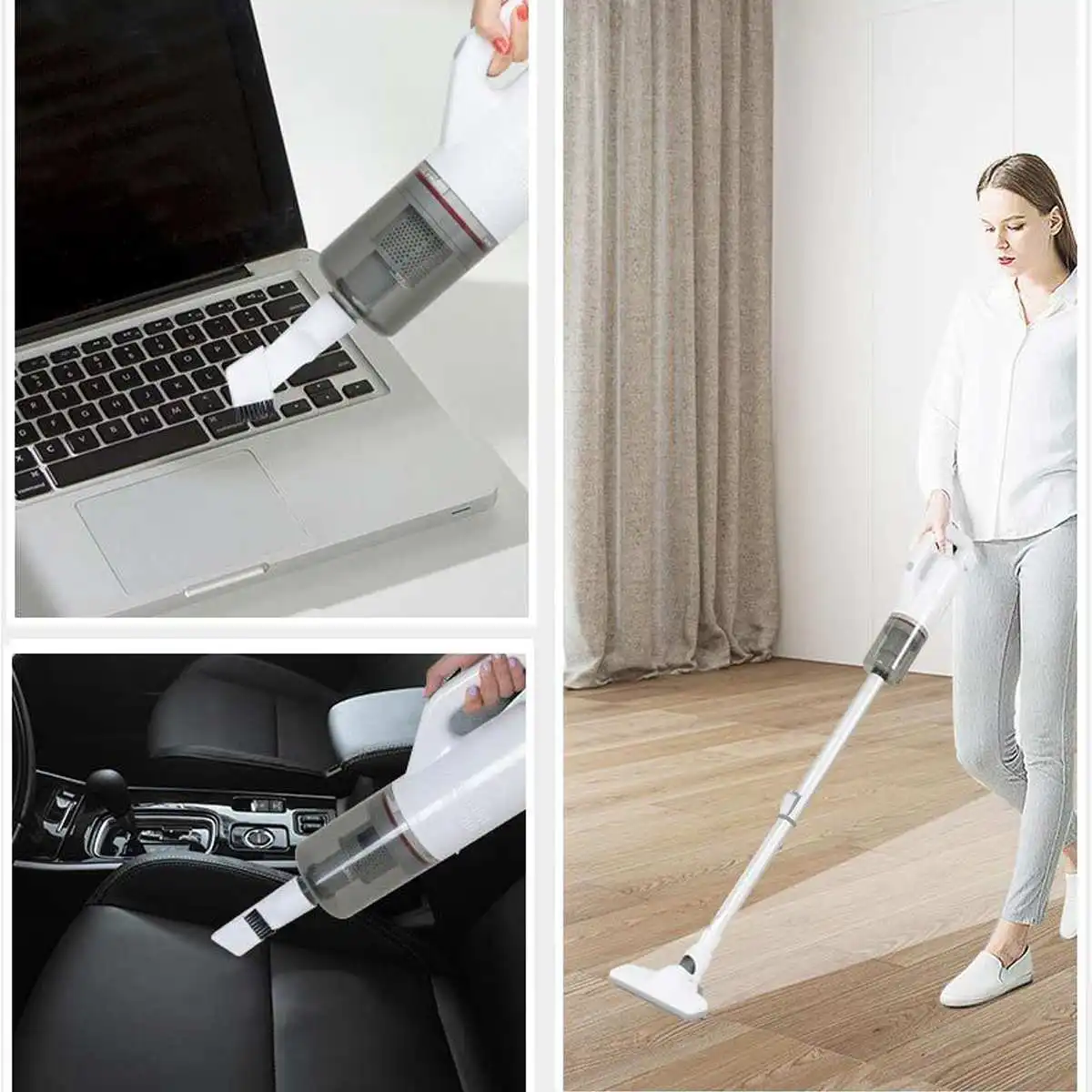 

2 In 1 Handheld Wireless Vacuum Cleaner Portable Strong Dust Collector USB Charging Home Multi-Cleaning Machine Easy-Washable