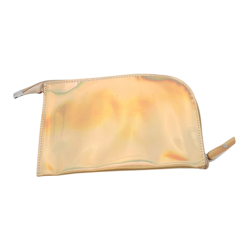 

Capacity Cosmetic Bag Women Shiny Laser Color Make Up Bag Metal Zipper Cosmetic Pouch Toiletry Storage Organizer