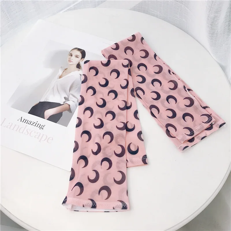 Женские солнцезащитные перчатки с принтом модные для вождения из ледяного шелка