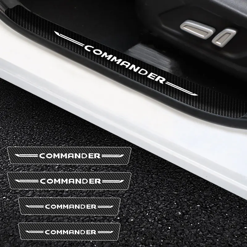 

Car Door Threshold Scuff Plate Carbon Fiber Sill Protector Stickers For Jeep Commander 2011-2021 Auto Door Entry Pedal Guards