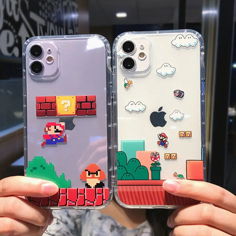 Супер Марио Новый Прозрачный чехол для сотового телефона с игрой IPhone 13 12 11 Pro Max Xs X