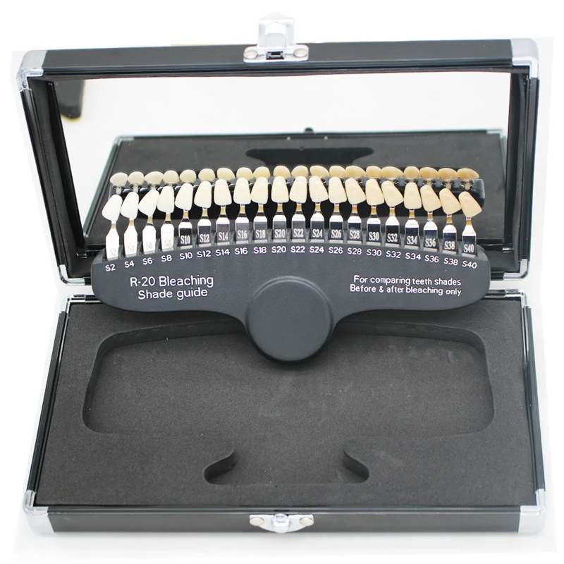 3 Set Dental tooth 20 Colors Teeth Whitening 3DShade Guide Color Comparator Mirror Dental Plate Dentistry Bleaching Comparator