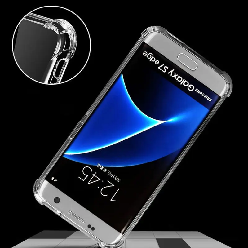 

Silicone Shockproof Clear Soft Case for Samsung Galaxy Note 8 A5 J3 J5 J7 2017 2016 Prime S9 S8 S7 S6 edge AntiKnock TPU Cases