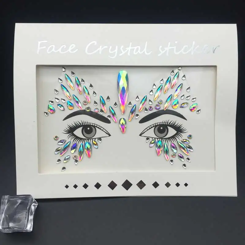Наклейка на лицо со вспышкой временные Стразы для тела стеклянные хрустальные