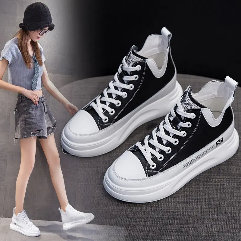 

Women's Vulcanize Shoes 2021 Spring New Classic Solid Color PU Leather Shoes Women White Shoes Sneakers Tenis Feminino