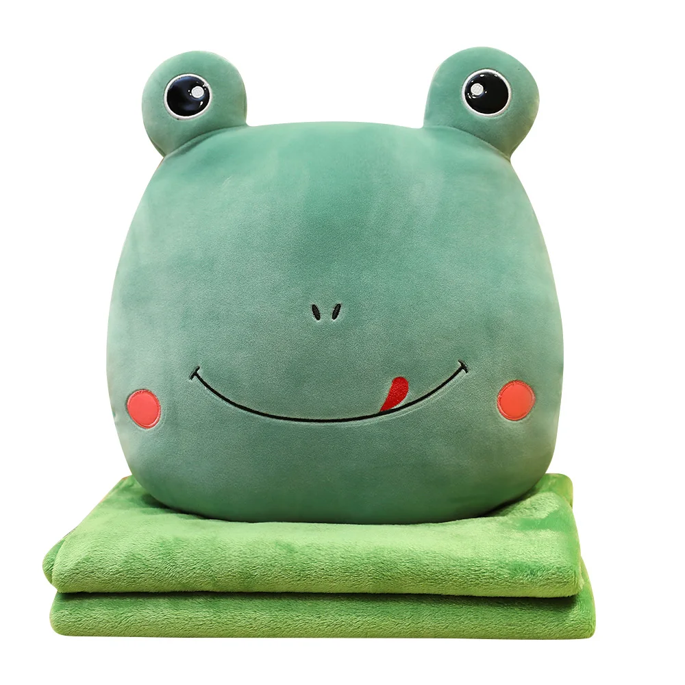 Прямая поставка, Peluches, животные, Лев, лягушка, кролик, обезьяна, ручная грелка, плюшевое животное, мягкая игрушка с одеялом, подушка, 3 в 1 наборе
