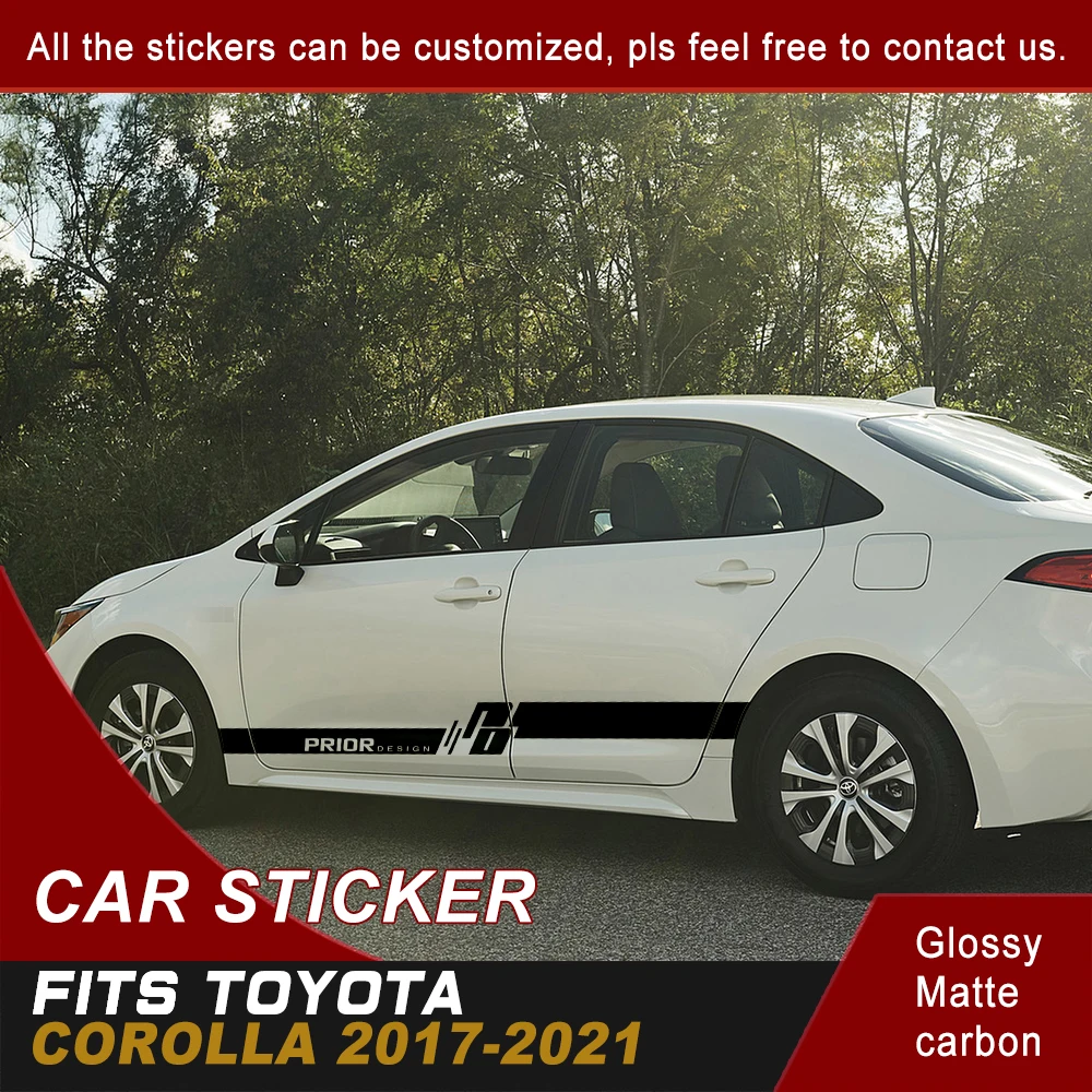 

Для Toyota Corolla 2017 2018 2019 2020 2021 наклейки на автомобиль капот Боковая дверь гоночная полоса Графический виниловые автомобильные наклейки на зака...