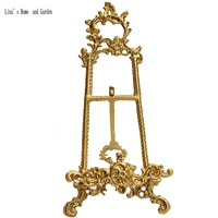 royal style carving gold metal book stand or cook recipe rest easel holder design
