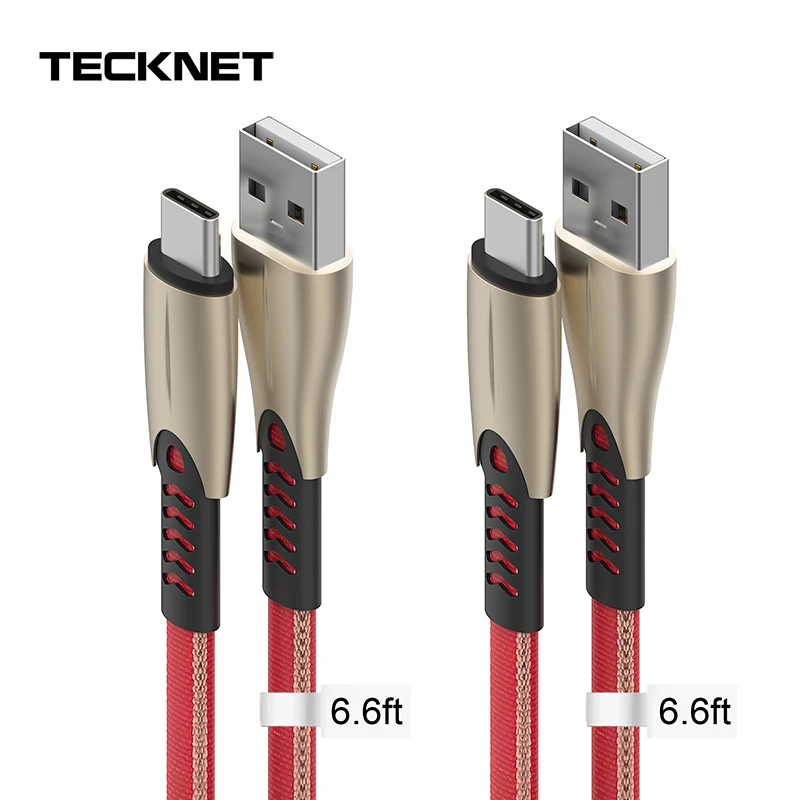 TECKNET 2 шт. 3A USB Type C кабель для Huawei P30 Pro мобильный телефон быстрой зарядки Xiaomi Samsung