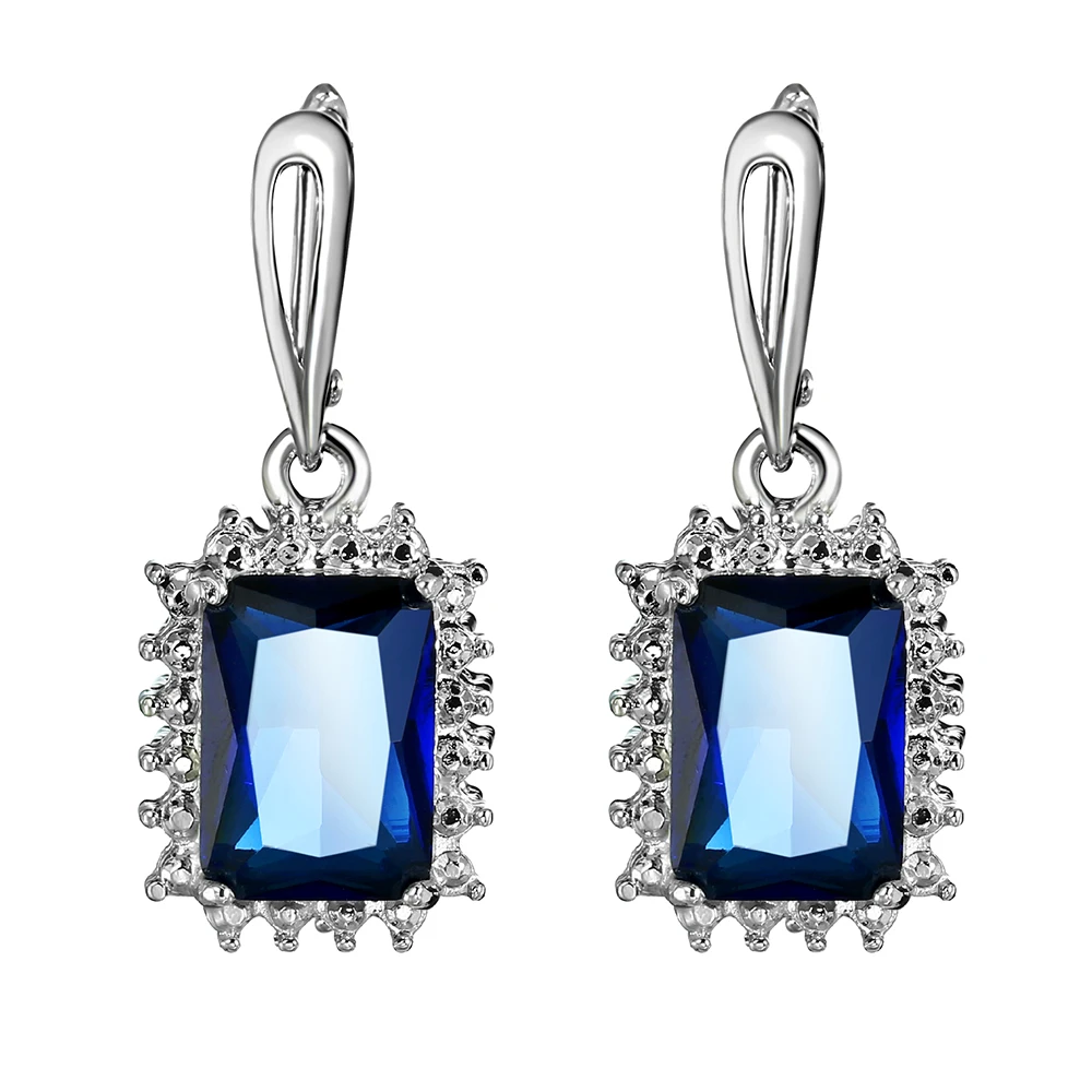 Корейские серьги Модная бижутерия 2020 подарок на день матери синие циркониевые
