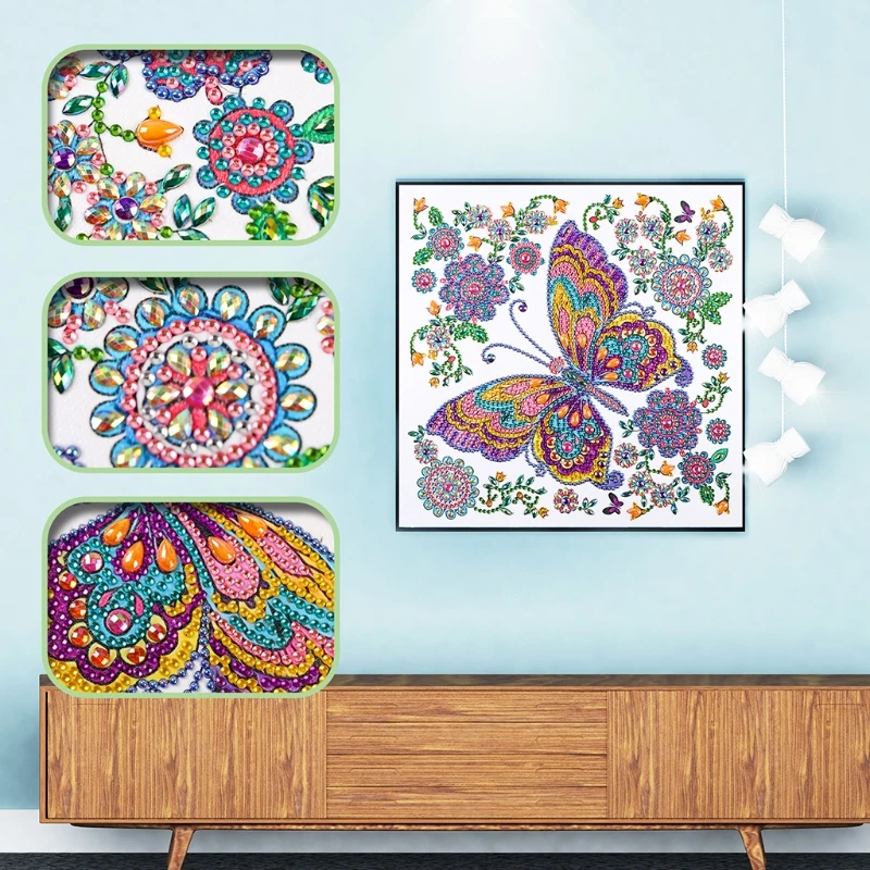 Butterfly Flower 5D DIY Special Diamond Painting Embroidery Rhinestone Crystal Cross Stitch Needlework Craft Kit Home Decoration | Дом и сад