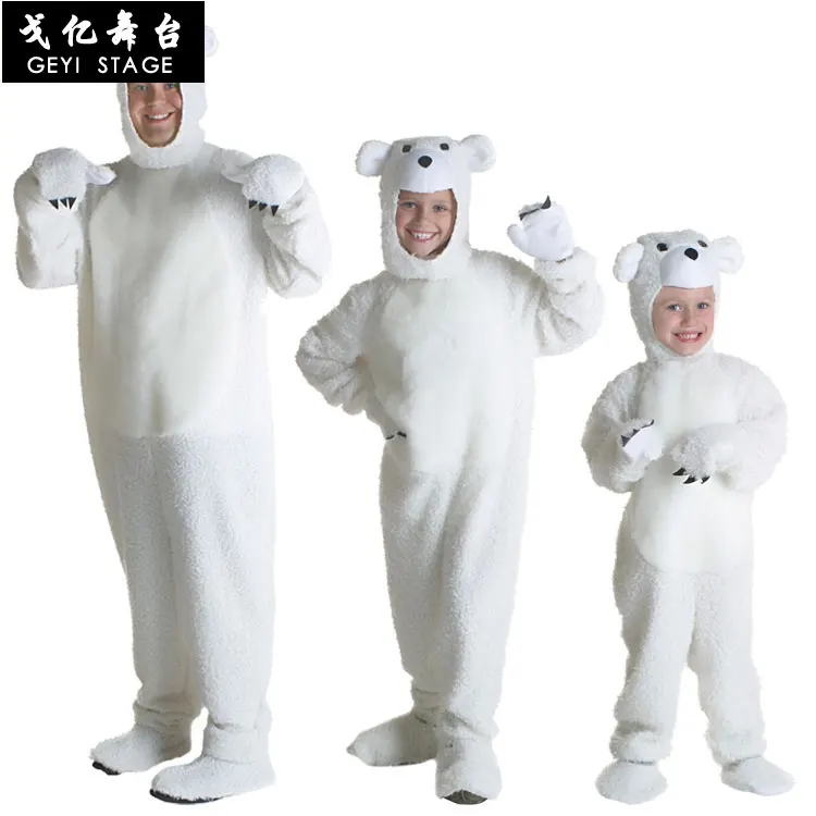 

White Bear Pajamas Adult Kids Onesies Polar-Bear Sleepwear Cosplay Jumpsuit Pyjamas Kigurumi Carnival Christmas Costumes