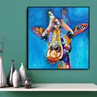 Картина маслом Жираф Cororful, рисунок на холсте с мультяшными животными, настенное украшение для дома, плакат