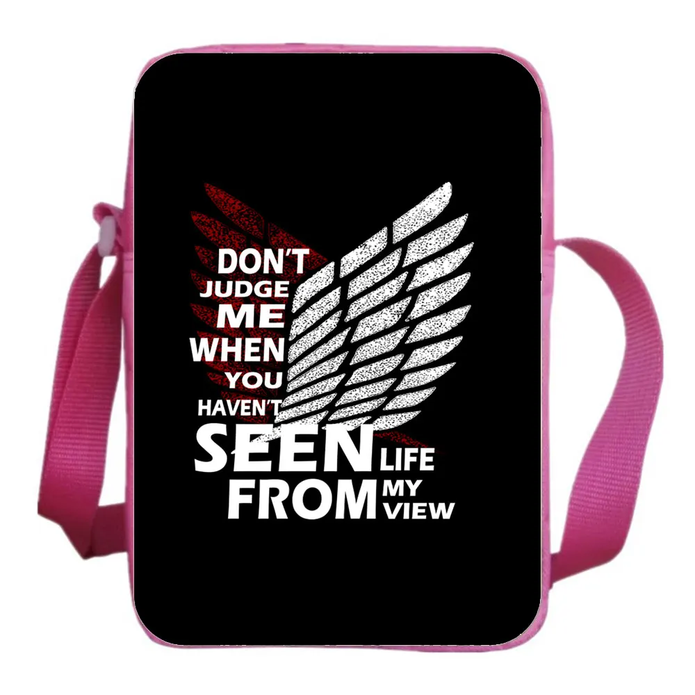 Attack On Titan Messenger Bag School Bag Teenagers Anime Boys Crossbody Handbag Student Backpacks