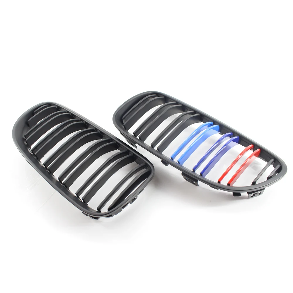 Автомобильный передний почек решетки гриль матовый черный двойная линия M Стиль