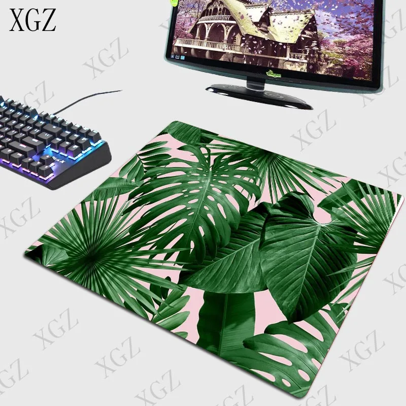 Игровой коврик XGZ с зелеными банановыми листьями большой для клавиатуры и мыши