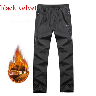 black thick Pants Men Easy Thickening Sweatpants Windbreak Add Cotton Fleece Warm Trousers Men Student Casual Long Pants Joggers Streetwear - Цвет: black thick
