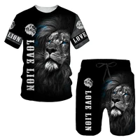 lion suit mens short sleeved beachwear trendy latest surf 3d t shirt print cool
