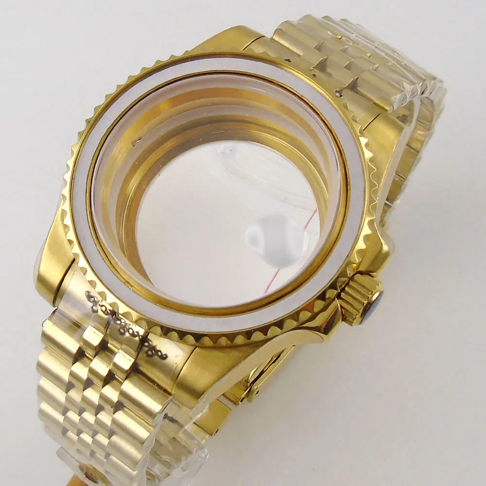 

Gold Coated Jubilee Magnifier Watch Case fit NH35A NH36A ETA 2824 2836 MIYOTA 8215 821A DG Mingzhu 2813 Jubilee/Oyster Band