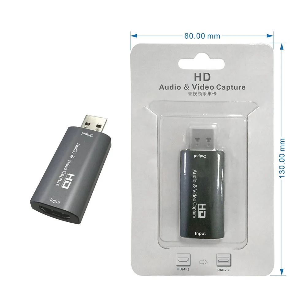 Карта захвата Mini HDMI совместимая с USB 2 0 портативная 4K видеоигра прямая трансляция
