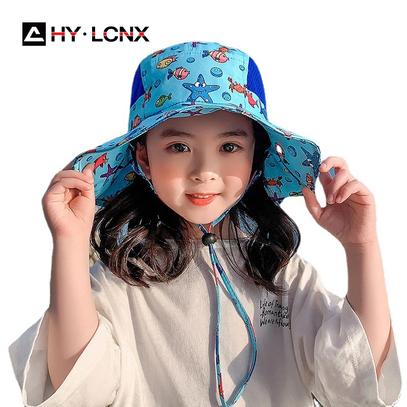 Панама для мальчиков и девочек двусторонняя пляжная с мультяшным динозавром