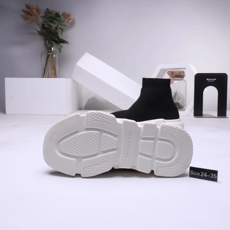 

2021 New Original Balanciaga- Fashion Luxurys For Kids Girls Trainer off Red Triple Black Flat Casual Sock Boots Childrens Shoes
