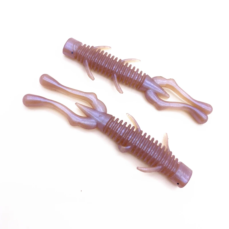 15Pcs*56mm/1.3g TPR Soft Lure Rock Fishing Floating Shrimp Bait Bass Trout Lure Pike Minnow Jigging Worm Bait Earthworm Pesca