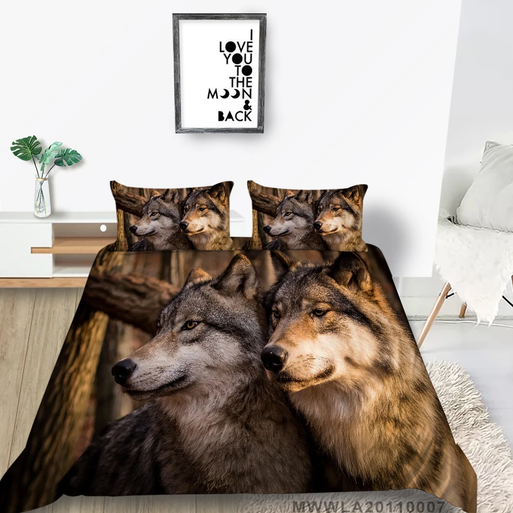 

3D Wolf Head in Starry Sky background Printing Bedclothes Bedding set Duvet cover with pillowcases Twin Full Queen King sizes