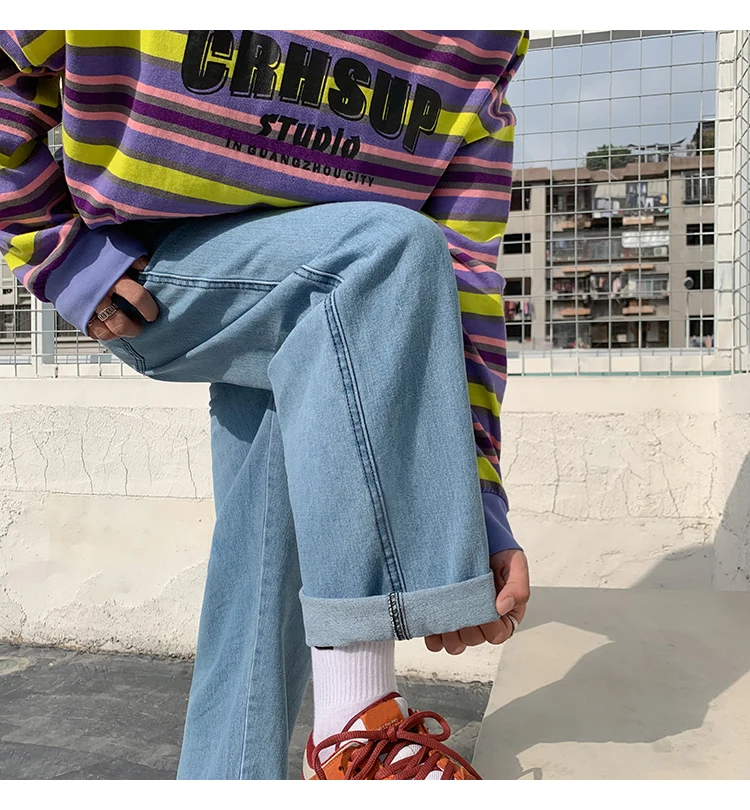 

Jeans Woman High Waist Elastic Wide Leg Denim Blue Streetwear Baggy Femme Straight Pants Woman Korean High Waisted Daddy Pants