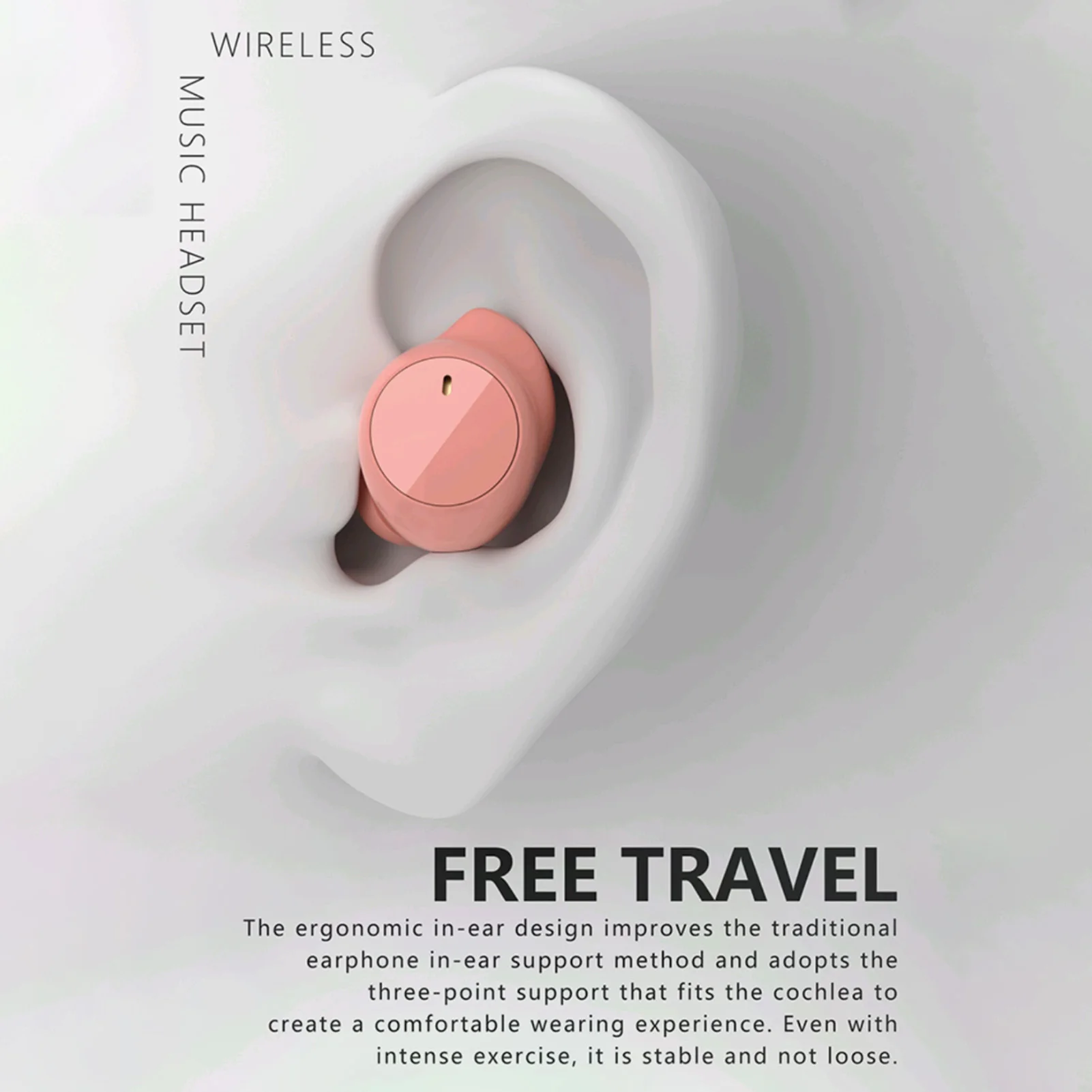 

New TWS Cute Heart-shaped Wireless Bluetooth Earphone In-ear Waterproof Stereo Music Earpiece Game Headset For All Smartphones