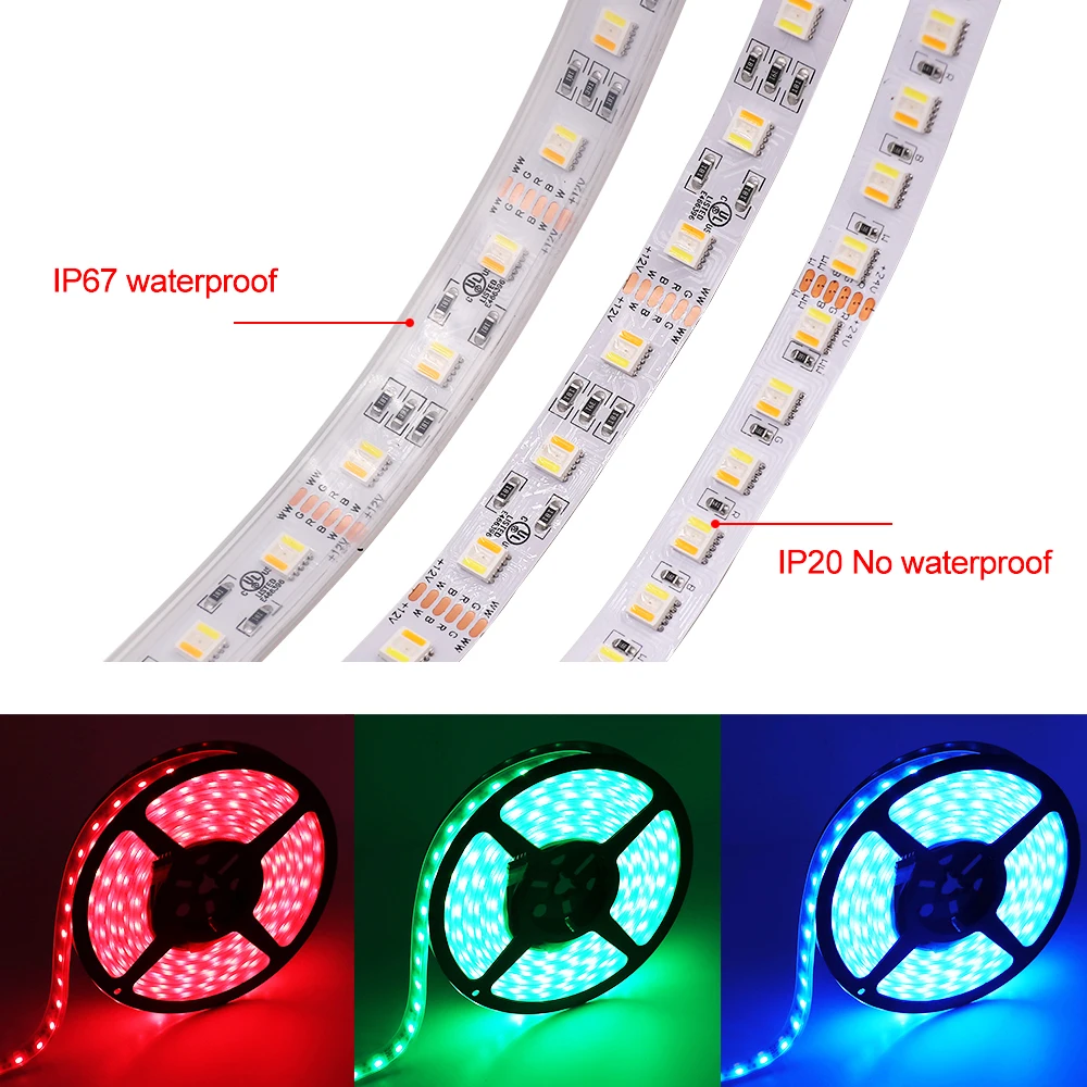5 Цвета в 1 чип Светодиодные ленты 12V 24V RGBW RGB RGBCCT 30 светодиодов/м 60 светодиодов/M