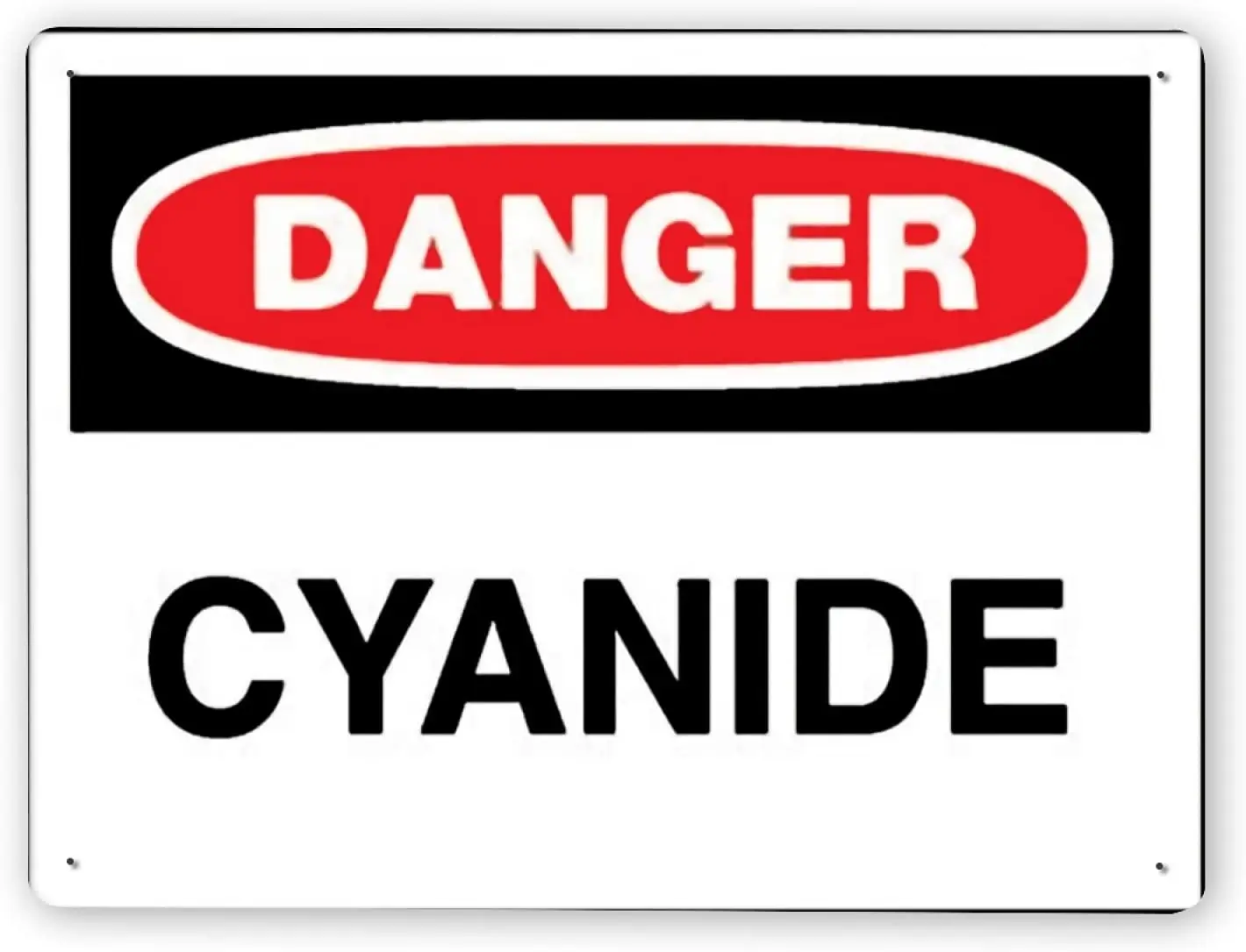 

7503 Warning Sign,Danger Cyanide,Tin Aluminum Metal Decor Painting Traffic Warning Sign 12x16 Inch