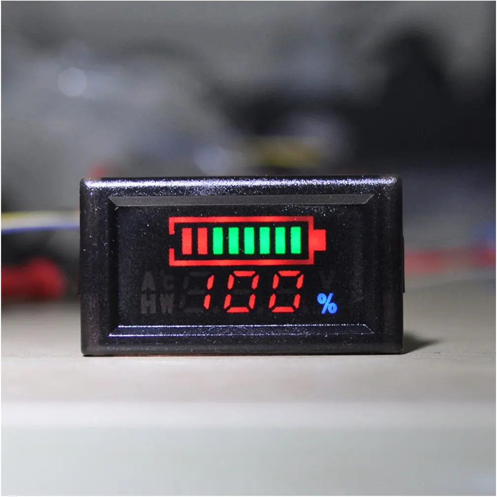 Waterproof Electricity and Voltage Dual Meter Tester Battery Power Digital Display Voltage Meter Electric Car Voltmeter