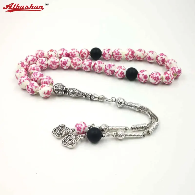 Турецкий Дизайн Agates Ceramics Tasbih Женские аксессуары tesbih металлические кисточки 8