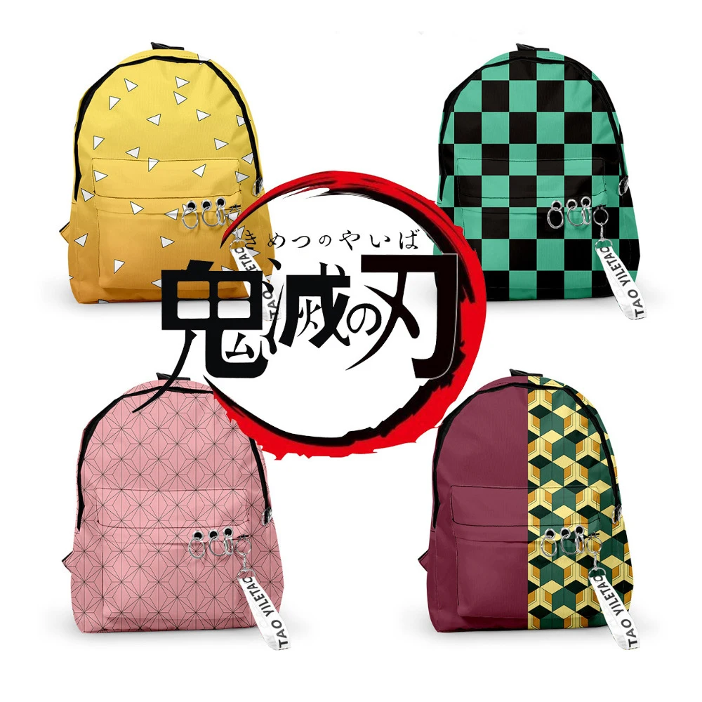 

Demon Slayer:Backpack Kimetsu No Yaiba Fashion Canvas Bag Kamado Tanjirou School Bags Girl And Boy Mochila School Season Bag