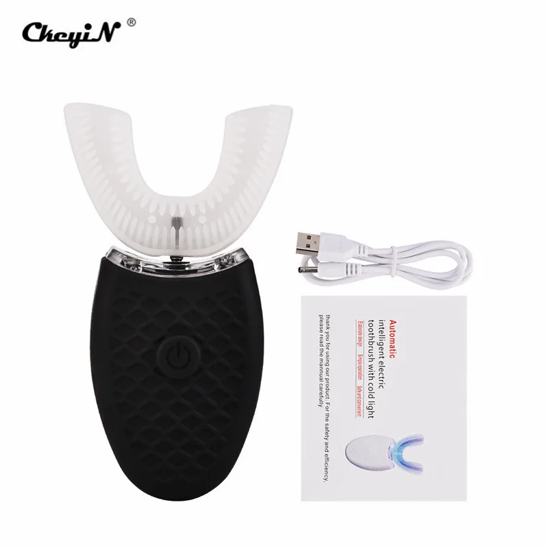 Беспроводная силиконовая электрическая зубная щетка 360 градусов с USB