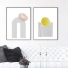 Картина на холсте, с абстрактным изображением арки, мрамора, нордическая линия, Современная Настенная картина для гостиной, домашний декор, постер с солнцем