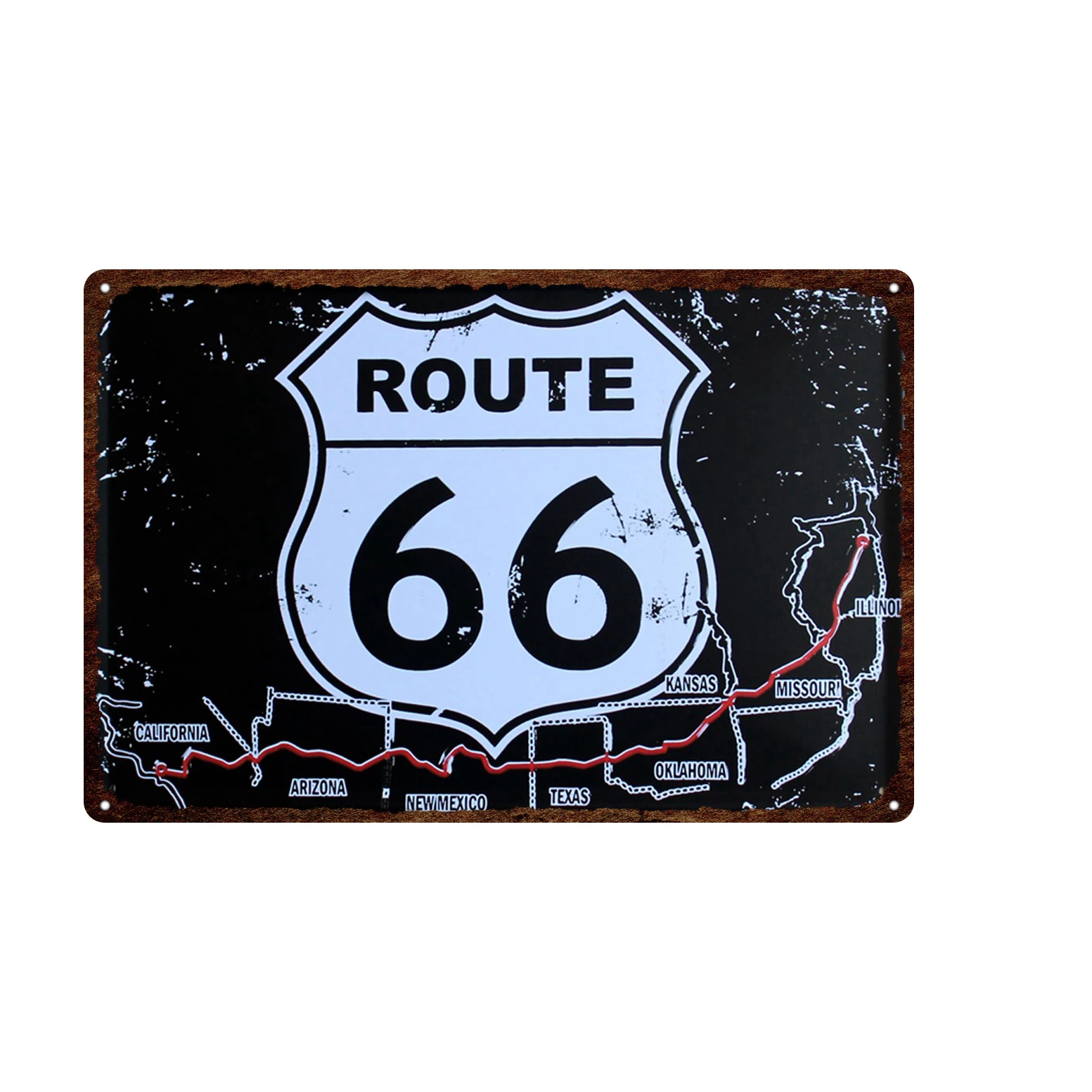 

Car Garage Decor Plate Us Route 66 Plaque Metal Vintage Wall Art Tin Poster Metal Sign for House Club Garage Man Cave Decor