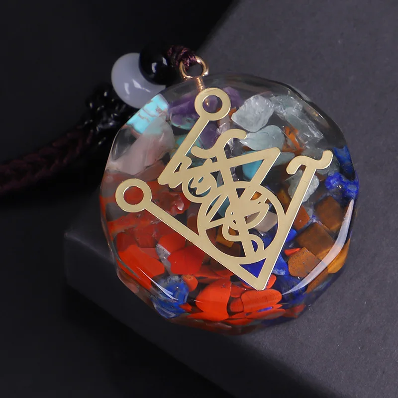 

Orgonite Pendant Om Symbol Necklace Chakra Healing Energy Necklace Meditation Jewelry Handmade Professional Dropshipping