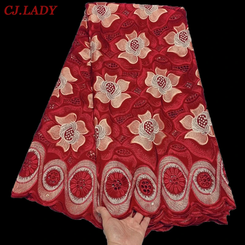 

Fashionable Skin Friendly Guipure Lace Fine Cotton Textured African Cord Lace Fabric 5 Yards Important Occasional Couple Wear A2