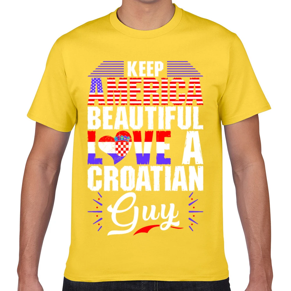 Футболка мужская с надписью keep america beautiful love a хорватский парень Мужские футболки