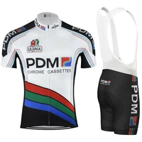 pdm team black retro classic cycling jerseys set racing bicycle summer short sleeve clothing kit maillot ropa ciclismo