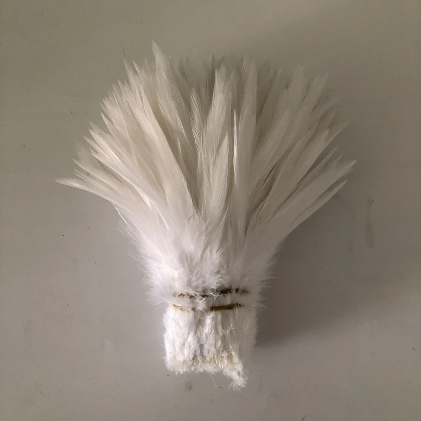 white 1 ярд карнавал куриные поясничные Hackle перо натянуто 4-6 дюймов/10-15 см воротник с гребнем отделка из перьев ленты с петухом ремесла кружева - Цвет: white