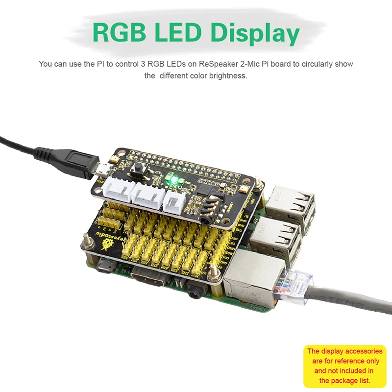 

Keyestudio 5V ReSpeaker 2-Mic Pi HAT V1.0 Expansion Board for Raspberry Pi 4B / Zero / Zero W/B+/3B+/3B