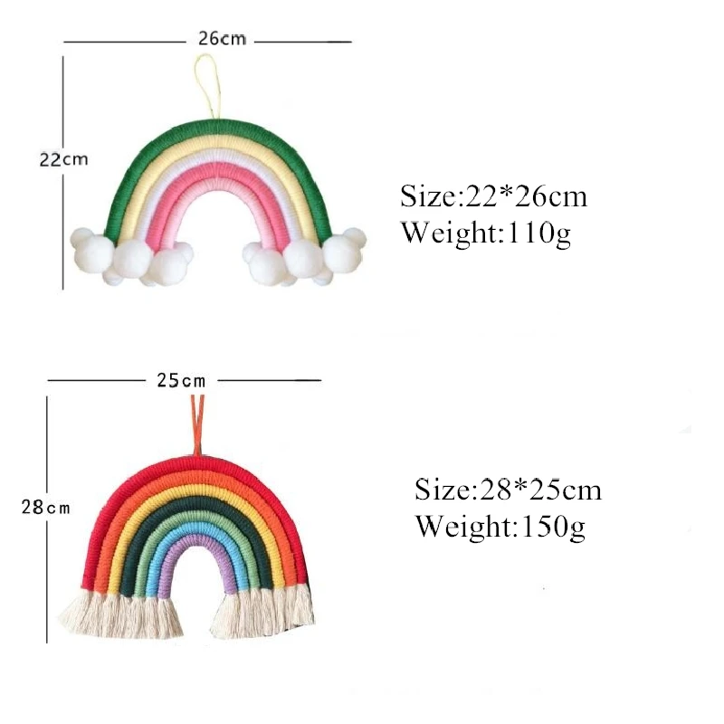 

Weaving Hand-Woven Tassel Macrame Rainbow Wind Chimes Baby Bed Hanging Toys Stroller Crib Hanging Room Home Decoration