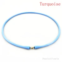 wholesale 16 inches turquoise rubber silicone cord band for custom necklace