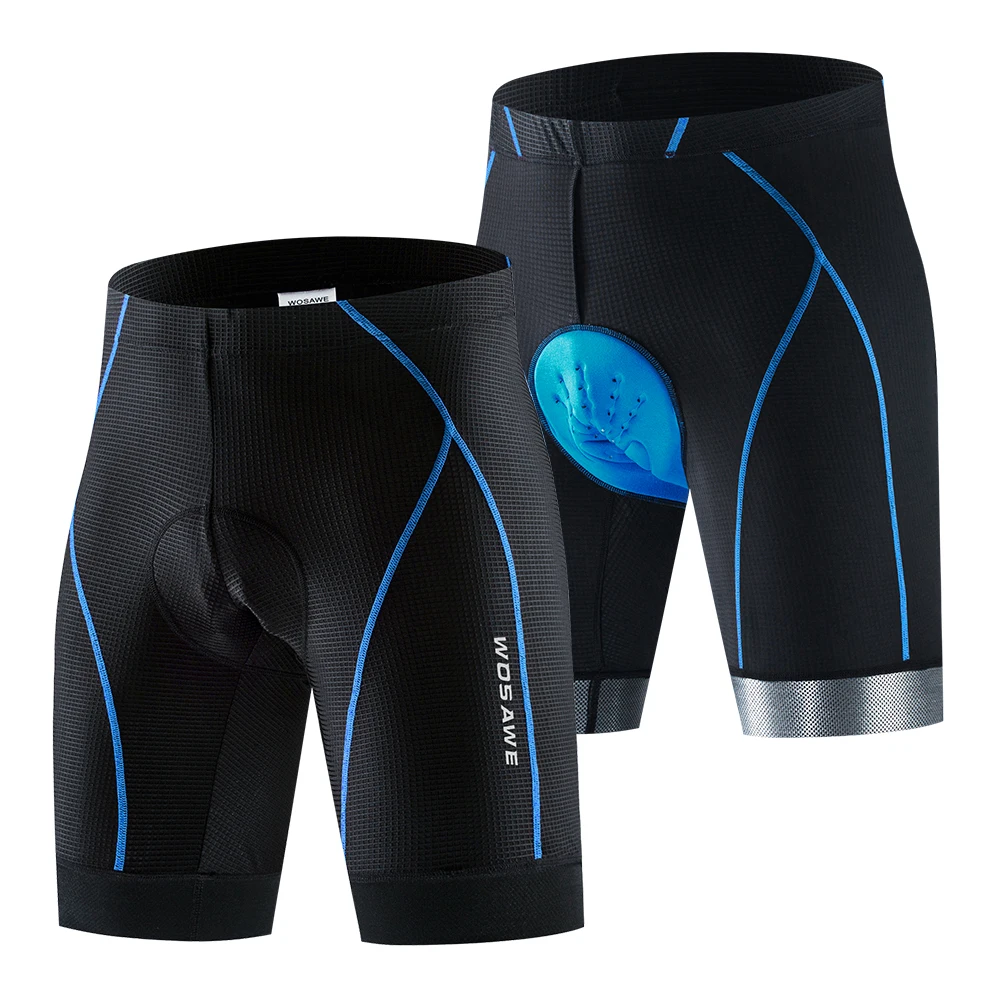 

WOSAWE Men Gel Pad Shockproof Elastic Riding Shorts Moisture Removal Quick Dry Breathable Anti-slip Reflective Anti-slip Shorts