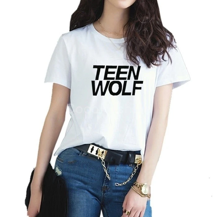 Модные Стиль мягкий чехол TEEN WOLF с принтом в виде букв для Для женщин фyтбoлкa т до