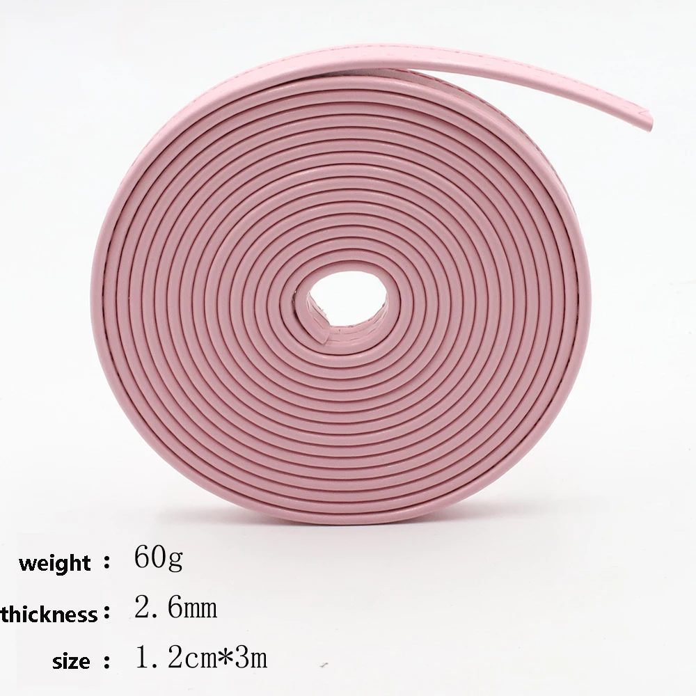 

New 1.2*3 M Black Pu Leather Strap Bracelet Making Accessories Leather Rope Ornament Accessories Raw Materials Wholesale